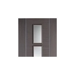 Internal Door And Frame Kit - Chocolate Grey Alcaraz Internal Door - Clear Glass - Prefinished -LPD Door chocolate grey alcaraz glazed door top1