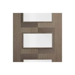 Bespoke Apollo Chocolate Grey 3L Internal Door - Clear Glass - Prefinished -LPD Door chocolate grey apollo glazed 3l mid