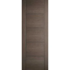 Double Sliding Door & Wall Track - Vancouver Flush Chocolate Grey Doors - Prefinished -LPD Door chocolate grey vancouver main14