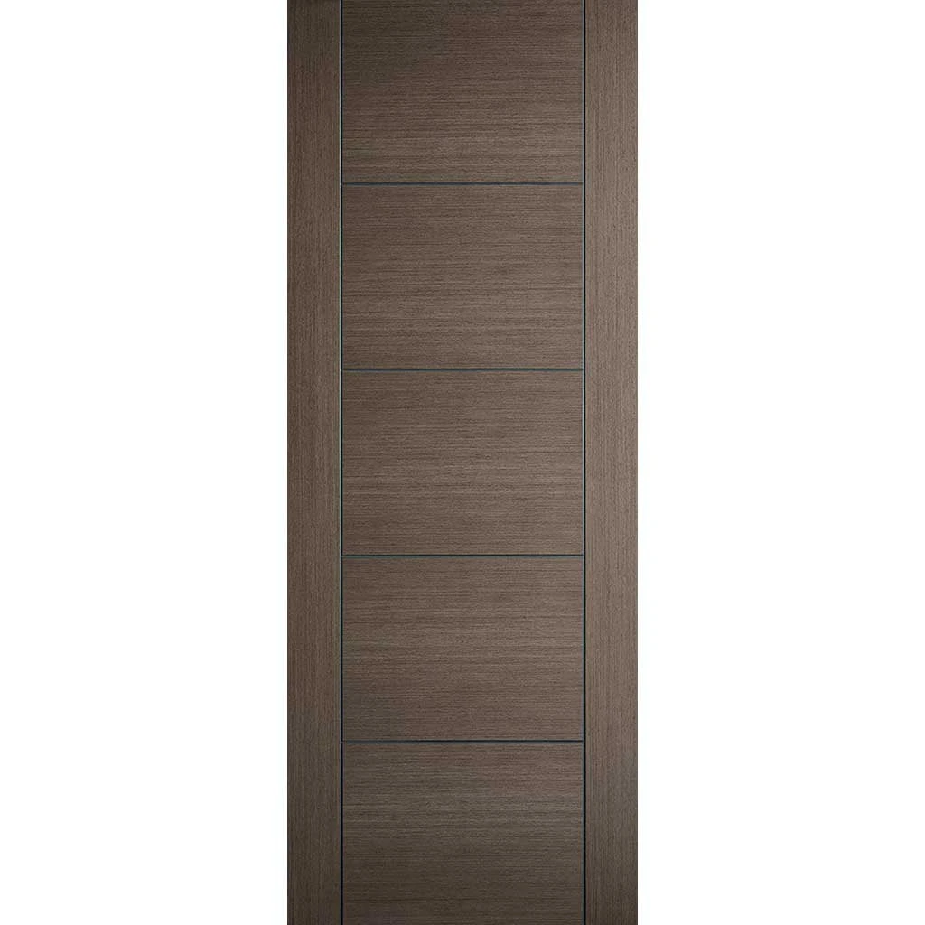 Premium Single Sliding Door & Wall Track - Vancouver Flush Chocolate Grey Door - Prefinished 2 Premium Single Sliding Door & Wall Track - Vancouver Flush Chocolate Grey Door - Prefinished - Image 2