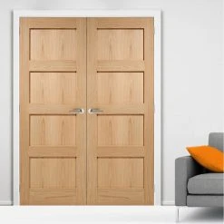 Bespoke Contemporary 4P Oak Internal Door Pair
