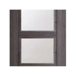 Bespoke Vancouver Ash Grey 4L Internal Door - Clear Glass - Prefinished -LPD Door contemporary internal door ashvan 4 glass medium mid5
