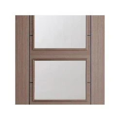 Bespoke Vancouver Chocolate Grey 4L Internal Door Pair - Clear Glass - Prefinished -LPD Door contemporary internal door van grey chguan 4l 30 medium mid7