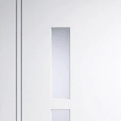 Internal Door And Frame Kit - Sierra Blanco Internal Door - Frosted Glass - White Painted -LPD Door contemporary white doors sierra blanco glazed white lpd top1