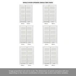 ThruEasi Room Divider - Contemporary 4 Pane Sandblasted Glass - Clear Lines White Primed Door With Single Side -LPD Door contemporary white glazed doors sandblasted glass lpd directdoors