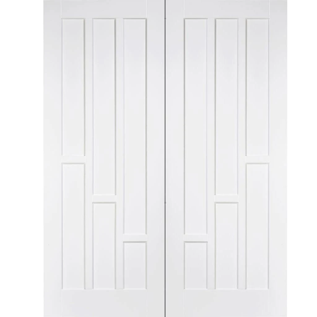 Coventry Panel Internal Door Pair - White Primed 2 Coventry Panel Internal Door Pair - White Primed - Image 2