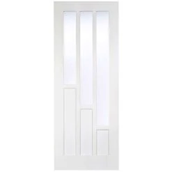 ThruEasi Room Divider - Coventry Clear Glass White Primed Door With Single Side -LPD Door coventry door white glazed elegant lpd directdoors glazed