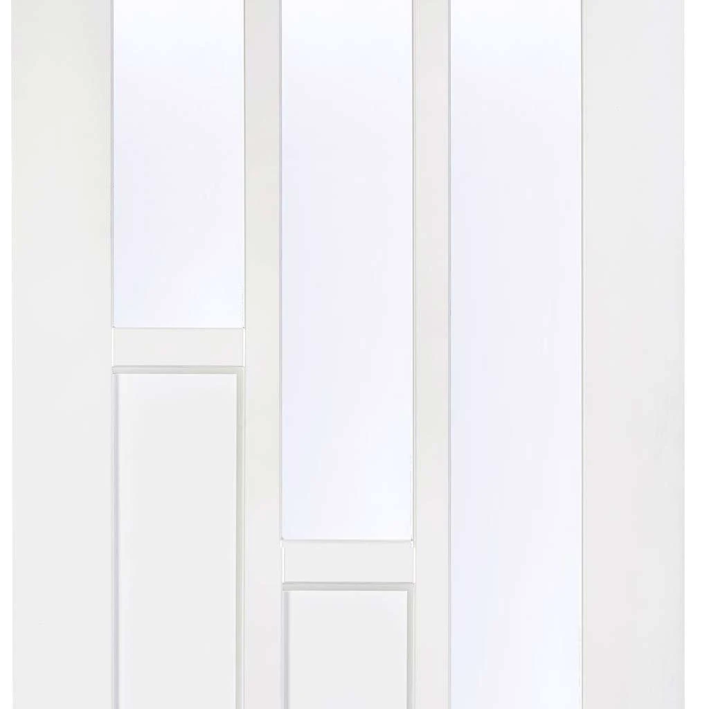 Coventry Internal Door Pair - Clear Glass - White Primed 3 Coventry Internal Door Pair - Clear Glass - White Primed - Image 3