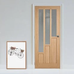 Coventry Contemporary Oak Internal Door - Clear Glass