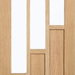 Coventry Contemporary Oak Absolute Evokit Single Pocket Doors - Clear Glass -LPD Door coventry glazed oak door glazed lpd mid3