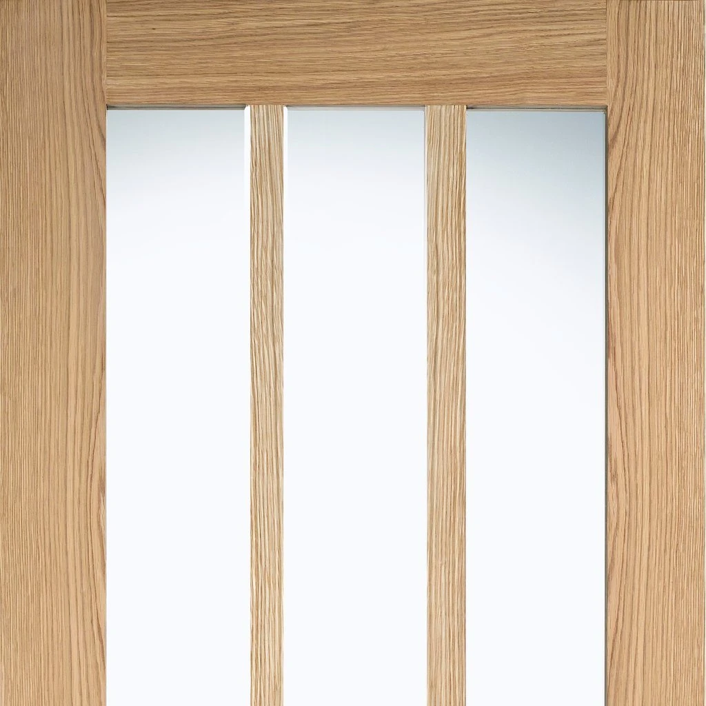 Coventry Contemporary Oak Single Evokit Pocket Door - Clear Glass 3 Coventry Contemporary Oak Single Evokit Pocket Door - Clear Glass - Image 3