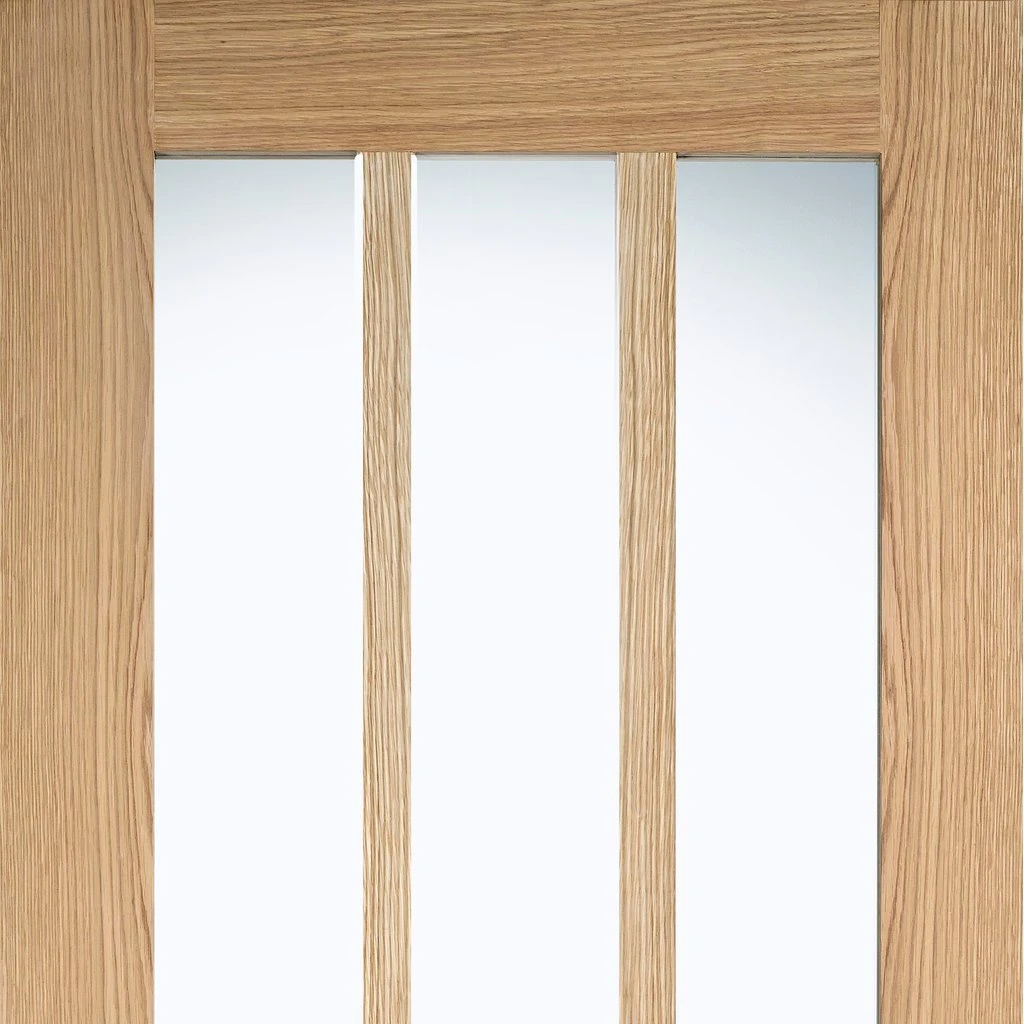 Coventry Contemporary Oak Internal Door - Clear Glass - Prefinished 3 Coventry Contemporary Oak Internal Door - Clear Glass - Prefinished - Image 3