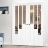 Coventry Internal Door Pair - Clear Glass - White Primed
