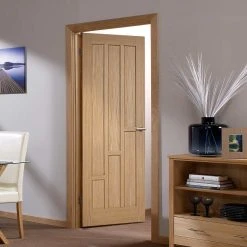 Internal Door And Frame Kit - Coventry Contemporary Oak Panelled Internal Door