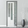 Coventry Style Single Evokit Pocket Door - Clear Glass - White Primed