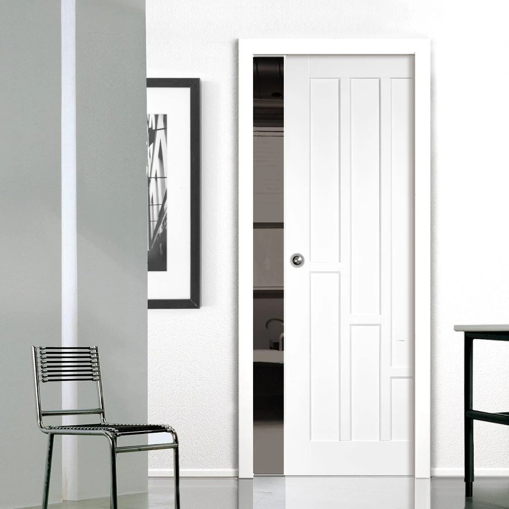Coventry Style Panel Evokit Pocket Fire Door - 30 Minute Fire Rated - White Primed 1 Coventry Style Panel Evokit Pocket Fire Door - 30 Minute Fire Rated - White Primed