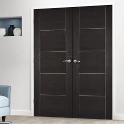 Laminate Vancouver Dark Grey Internal Door Pair - Prefinished