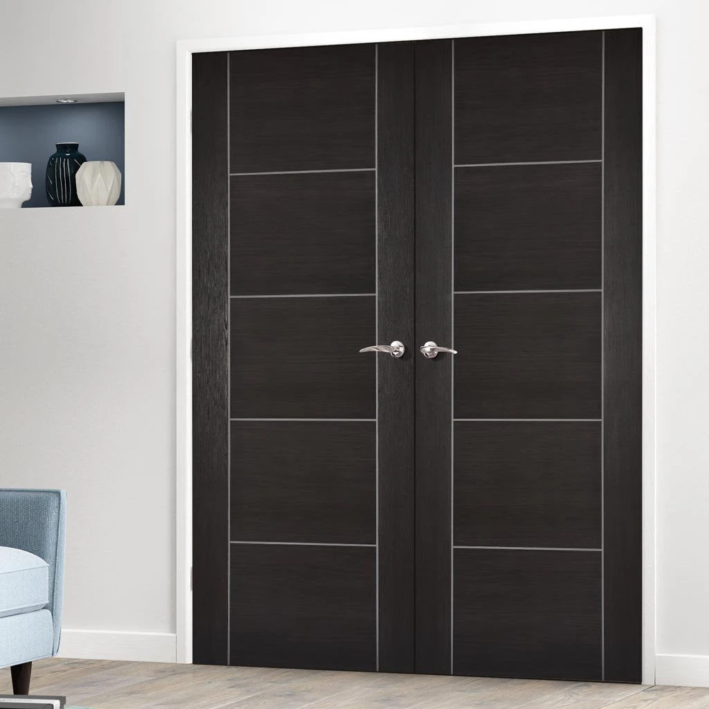 Laminate Vancouver Dark Grey Internal Door Pair - Prefinished 1 Laminate Vancouver Dark Grey Internal Door Pair - Prefinished