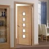 Carini 5 Pane Oak Internal Door - Clear Glass