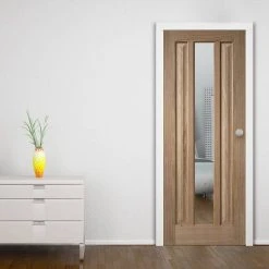 Internal Door And Frame Kit - Kilburn 1 Pane Oak Internal Door - Clear Glass