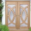 Majestic Oak Double Door And Frame Set - Zinc Clear Tri Glazing