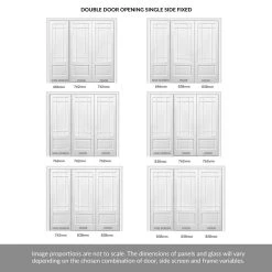 ThruEasi Room Divider - Downham Bevelled Clear Glass White Primed Double Doors With Single Side -LPD Door downham bevelled glass doors room dividers modern interior design directdoors