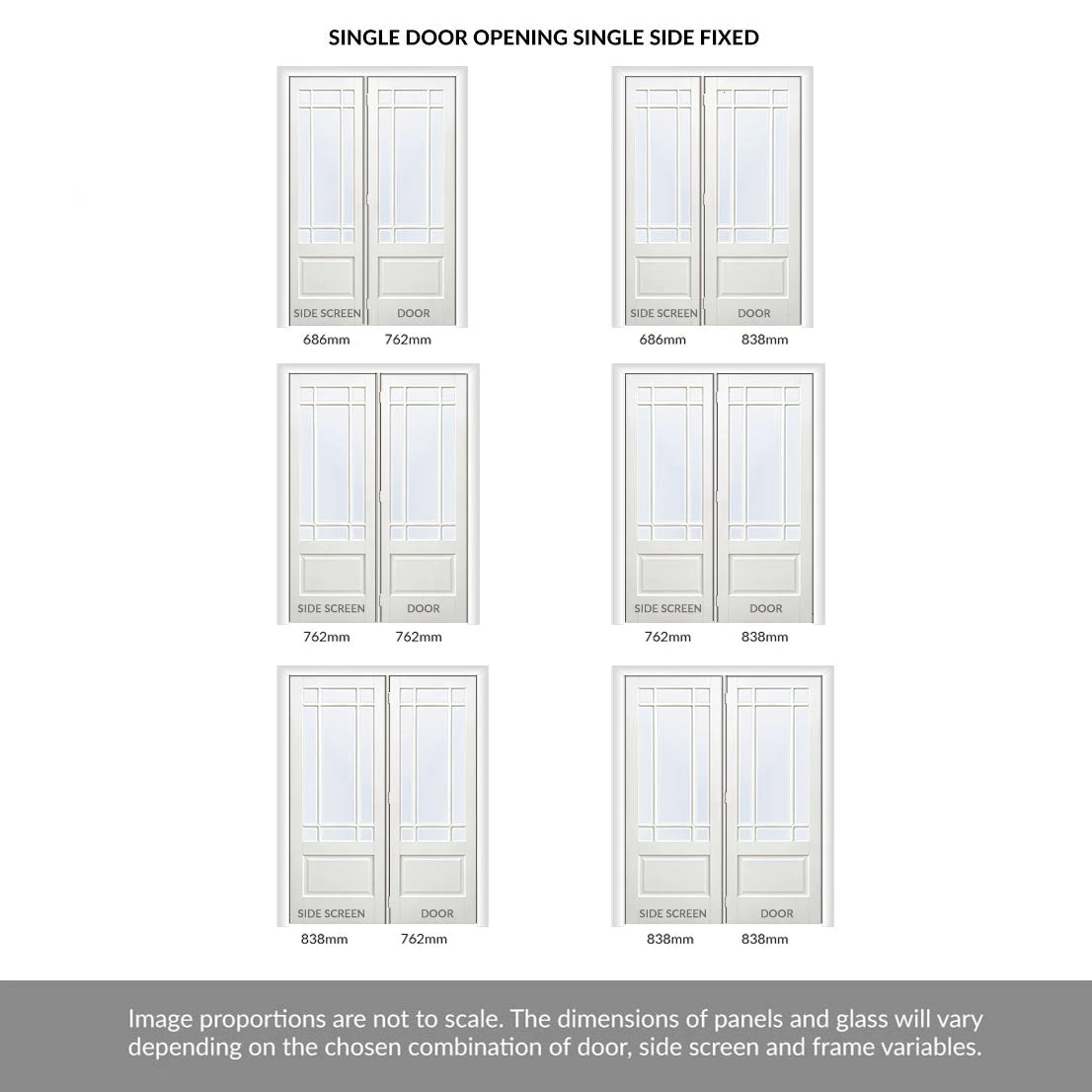 ThruEasi Room Divider - Downham Bevelled Clear Glass White Primed Door With Single Side 3 ThruEasi Room Divider - Downham Bevelled Clear Glass White Primed Door With Single Side - Image 3