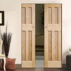 DX 60's Nostalgia Oak Panel Absolute Evokit Double Pocket Doors