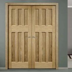 DX 60's Nostalgia Oak Panel Internal Door Pair