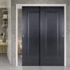 Pass-Easi Two Sliding Doors And Frame Kit - Eindhoven 1 Panel Black Primed Door - Unfinished