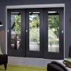 Pass-Easi Three Sliding Doors And Frame Kit - Eindhoven Black Primed Door - Clear Glass - Unfinished
