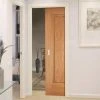 Eindhoven 1 Panel Oak Single Evokit Pocket Door - Prefinished