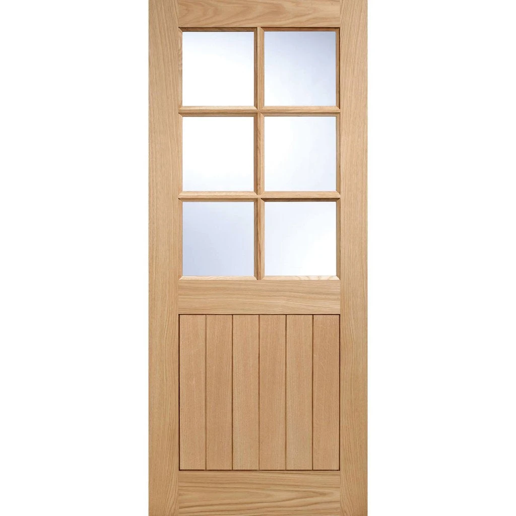 Cottage 6 Pane Oak Double Door And Frame Set - Clear Double Glazing 3 Cottage 6 Pane Oak Double Door And Frame Set - Clear Double Glazing - Image 3