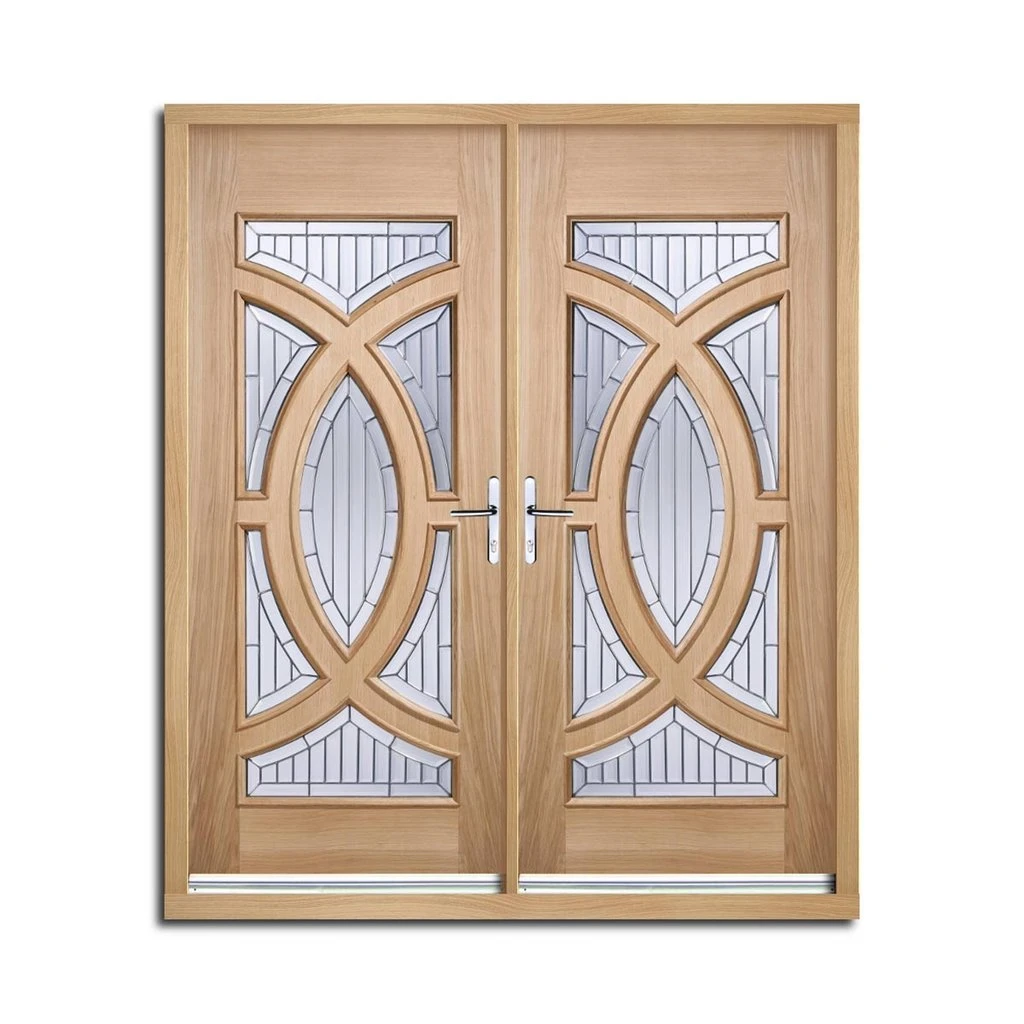 Majestic Oak Double Door And Frame Set - Zinc Clear Tri Glazing 2 Majestic Oak Double Door And Frame Set - Zinc Clear Tri Glazing - Image 2