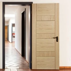 Internal Door And Frame Kit - Edmonton Oak Flush Internal Door - Prefinished