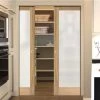 Pattern 10 Oak Double Evokit Pocket Doors - Full Pane Frosted Glass