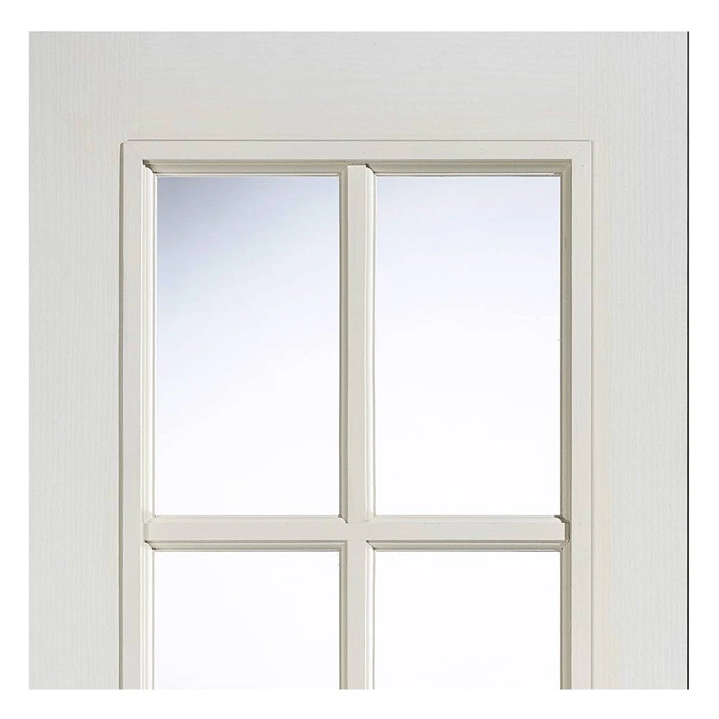 SA 10 Pane Moulded Grained White Internal Door Pair - Clear Glass 3 SA 10 Pane Moulded Grained White Internal Door Pair - Clear Glass - Image 3