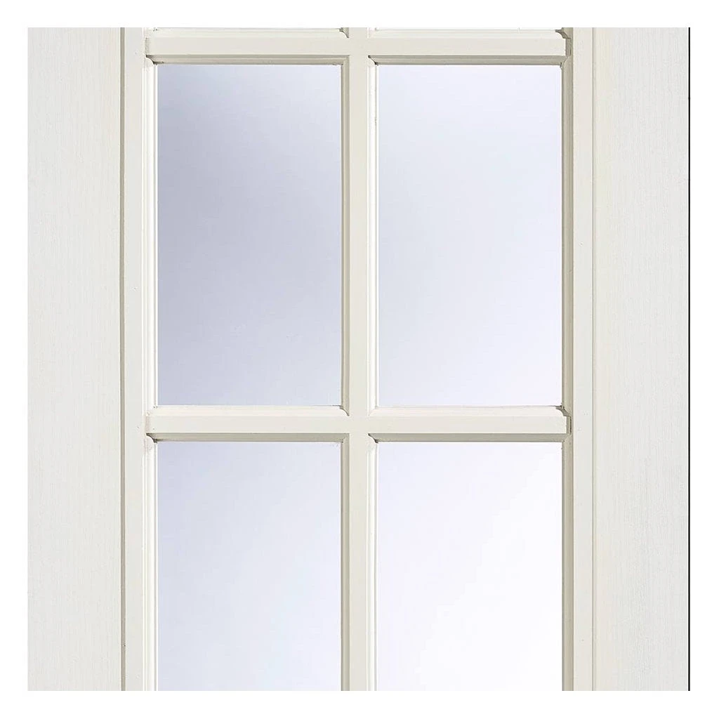 SA 10 Pane Moulded Grained White Internal Door Pair - Clear Glass 4 SA 10 Pane Moulded Grained White Internal Door Pair - Clear Glass - Image 4
