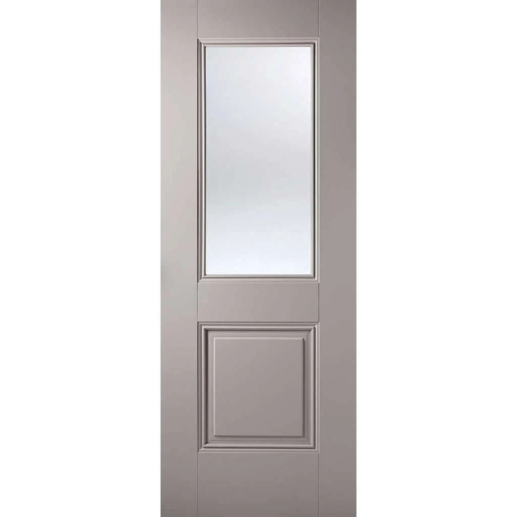 Pass-Easi Two Sliding Doors And Frame Kit - Arnhem Grey Primed Door - Clear Glass - Unfinished 2 Pass-Easi Two Sliding Doors And Frame Kit - Arnhem Grey Primed Door - Clear Glass - Unfinished - Image 2