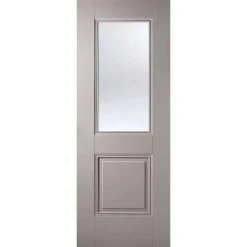 Four Folding Doors & Frame Kit - Arnhem Grey Primed 3+1 - Clear Glass - Unfinished -LPD Door grey arnhem 1l main7