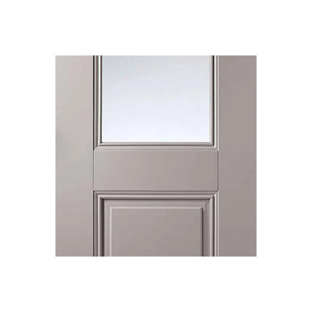 Pass-Easi Two Sliding Doors And Frame Kit - Arnhem Grey Primed Door - Clear Glass - Unfinished 3 Pass-Easi Two Sliding Doors And Frame Kit - Arnhem Grey Primed Door - Clear Glass - Unfinished - Image 3