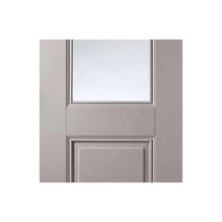 Double Sliding Door & Wall Track - Arnhem Grey Primed Doors - Clear Glass - Unfinished -LPD Door grey arnhem 1l mid4