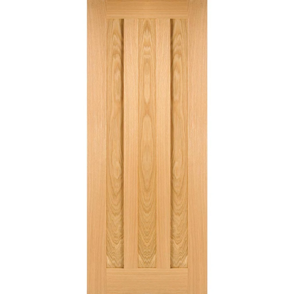 Top Mounted Stainless Steel Sliding Track & Double Door - Idaho 3 Panel Oak Doors - Prefinished 2 Top Mounted Stainless Steel Sliding Track & Double Door - Idaho 3 Panel Oak Doors - Prefinished - Image 2