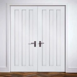 Idaho Panel Internal Door Pair - White Primed