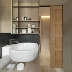 Contemporary 4P Oak Evokit Pocket Fire Door - 30 Minute Fire Rated