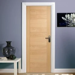 Vancouver Oak 5 Panel Style Flush Internal Door - Prefinished