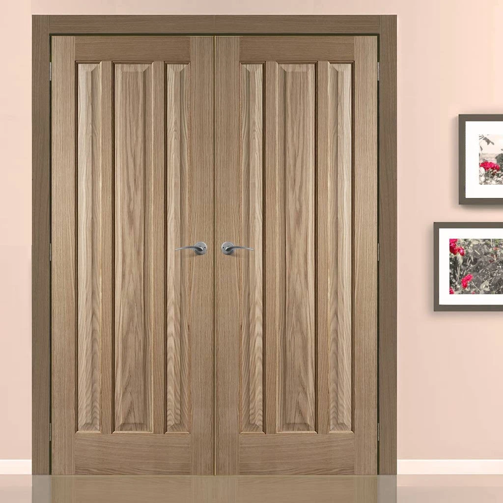 Kilburn 3 Panel Oak Internal Door Pair 1 Kilburn 3 Panel Oak Internal Door Pair