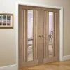 Kilburn 1 Pane Oak Internal Door Pair - Clear Glass