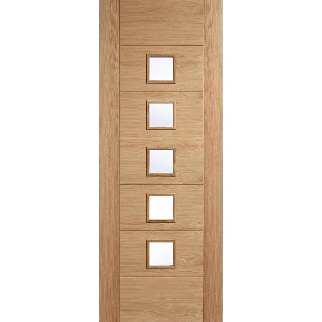 Internal Door And Frame Kit - Carini 5 Pane Oak Internal Door - Clear Glass 2 Internal Door And Frame Kit - Carini 5 Pane Oak Internal Door - Clear Glass - Image 2