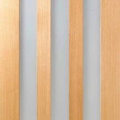 Single Sliding Door & Stainless Steel Barn Track - Utah 3 Pane Oak Door - Frosted Glass - Unfinished -LPD Door internal oak folding door oak utah301